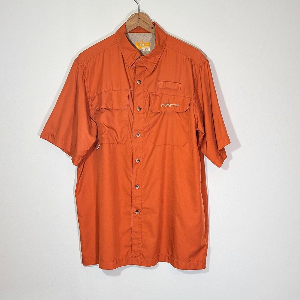 Men's Habit fishing shirt Size M Orange